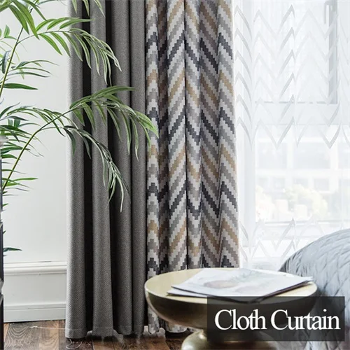 Cloth Curtain JIANIW роскошный геометрический узор прошитый с проданной ткани шторы затемненные s для гостиной спальни на заказ - Цвет: Cloth Curtain