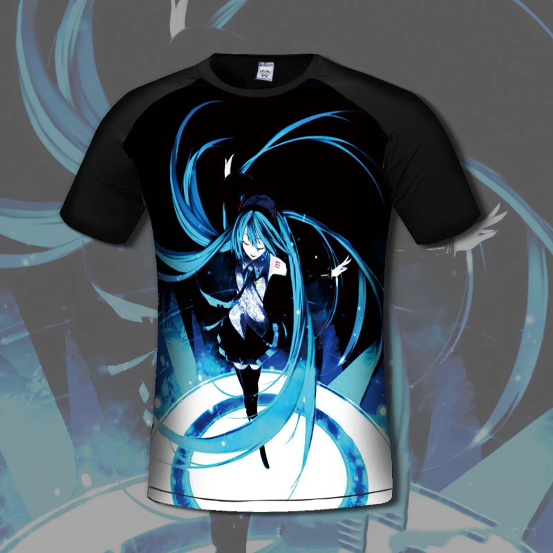 Vocaloid Hatsune Miku 3d Printing T-Shirt Anime Japanese Famous Animation Novelty Summer Adult Short Sleeve Tee Cosplay Costume |