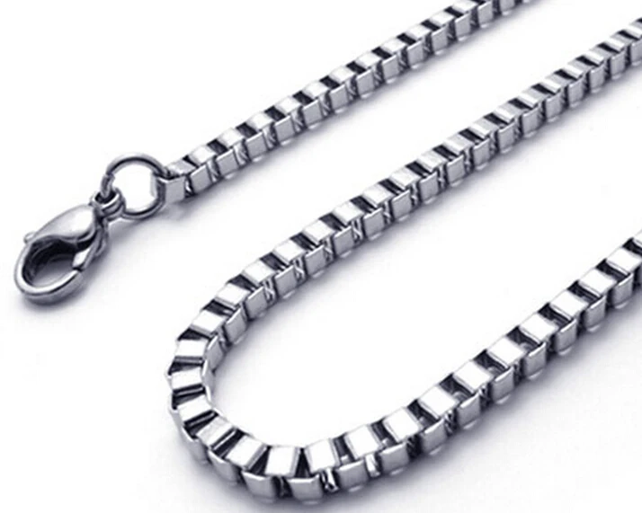 Free Ship 100pcs Lot of Jewelry Best Price Women Girls Stainless Steel Thin 2.4mm Fashion Box- Link chain necklace 18-28'' |