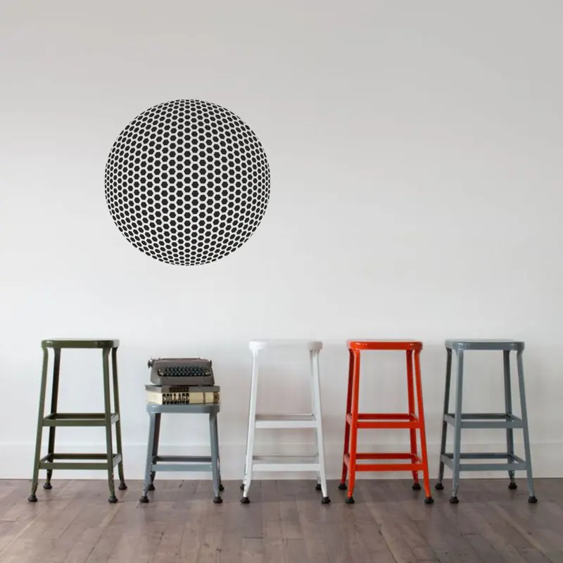 

Spherical geodesic grid vinyl wall decoration Optical illusion geometry artist living room wall fashion decoration SJ13