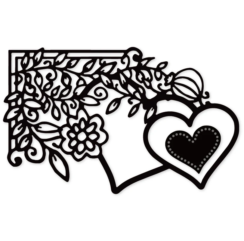 Flowered Edge Dual Hearts 136*84 мм металлические режущие штампы Скрапбукинг альбом вырезы для