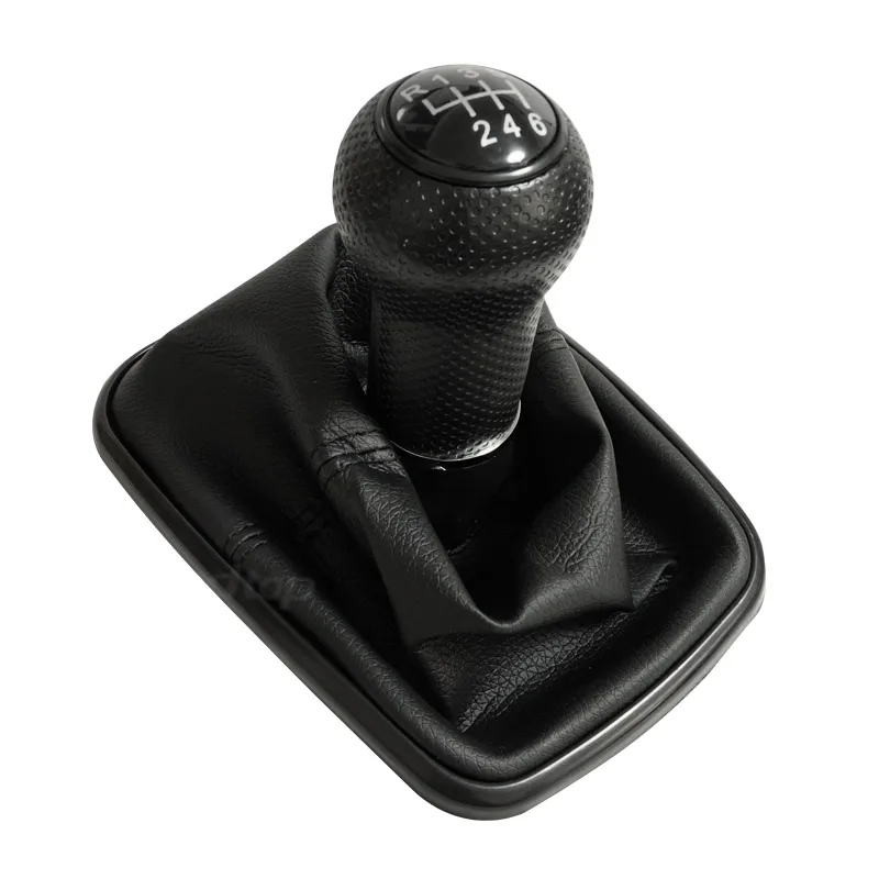 Black 6 Speed 5, 6 скоростная рукоятка для рычага переключения передач, рычаг переключения передач, гетры, крышка для Volkswagen 1999-2005 Golf 4 IV MK4 R32 Bora MT GTI Jetta - Название цвета: Black 6 Speed