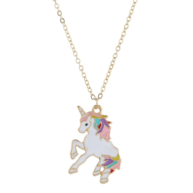 

1pc Horse Necklace Girls Children Kids Enamel Cartoon Horse jewelry accessories Women Animal Necklace Pendant Unicorn Party