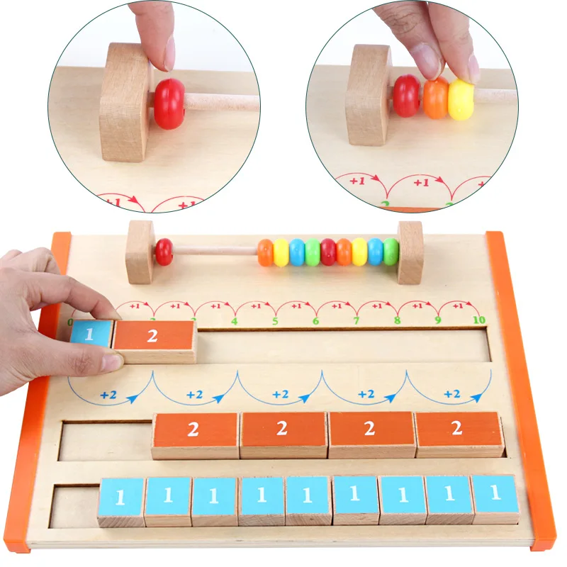 Деревянная детская игрушка Monterssori математическая 1 10 арифметическая доска