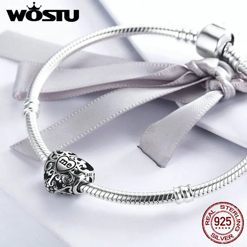 WOSTU Новое поступление 925 пробы серебро You& Me Love вместе Бусины Подходят WST браслет ювелирные изделия подарок CQC145