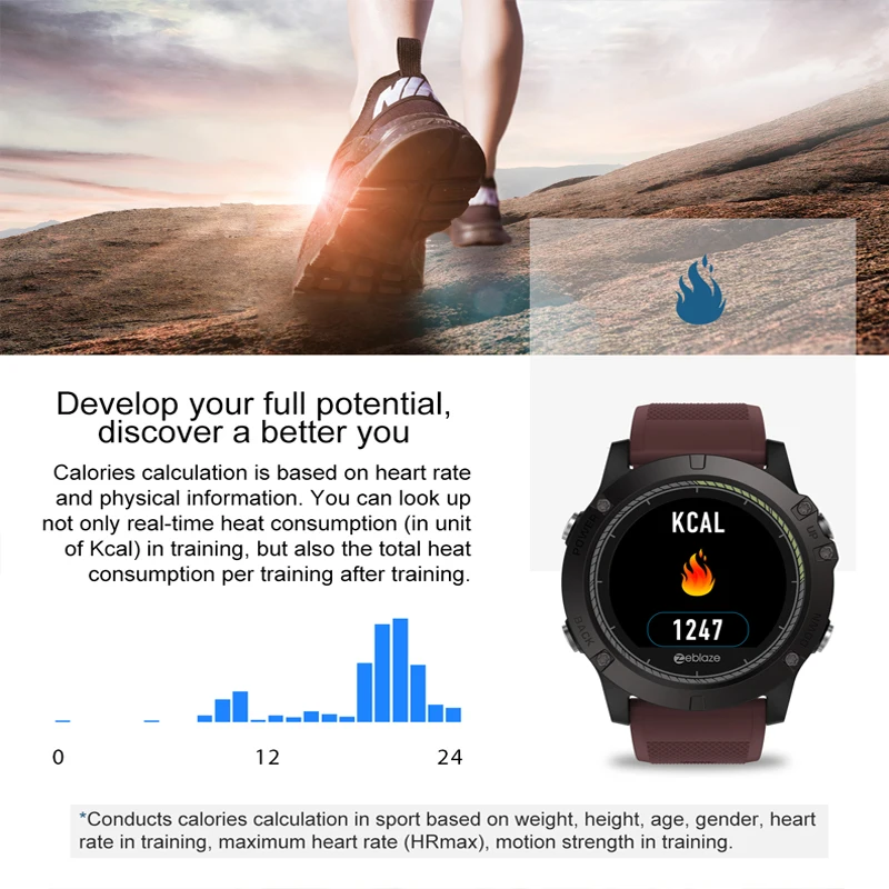 Smartwatch Zeblaze VIBE 3 HR Fitness Tracker Smart Watch Men Sleep Tracking Smart Watch Heart Rate Monitor Watch IP67 Waterproof