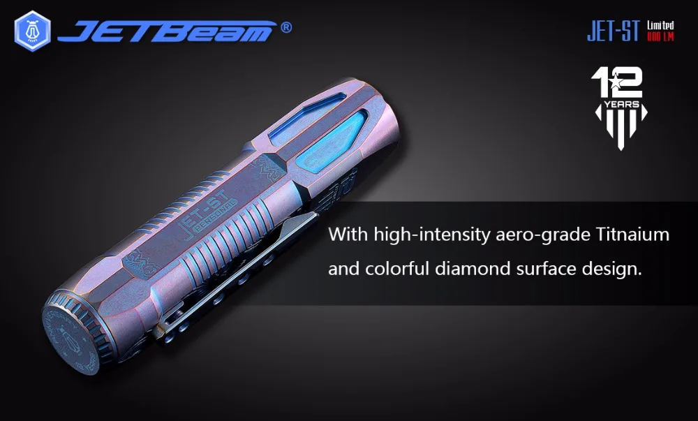 Новинка года Jetbeam JET-ST CREE XP-L HI 800LM Ограниченная серия титановый фонарик