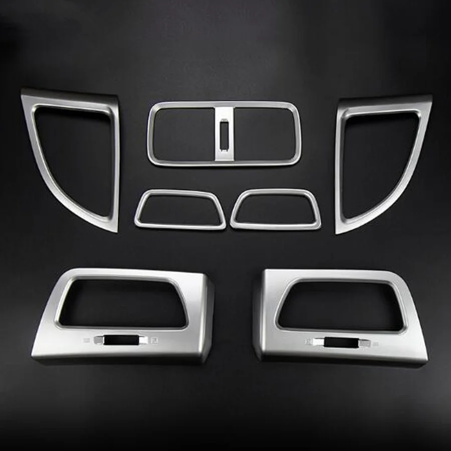 7PCS YAQUICKA 7 шт./компл. интерьер автомобиля Передняя панель задний воздухоотвод вентиляционное отверстие рамка Крышка отделка наклейка для Honda CRV Styling Стиль ABS - Название цвета: 7PCS