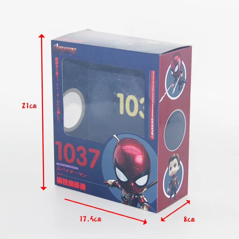 Аниме Marvel Мстители Nendoroid 1037 Милый Железный паук человек Kawaii 10 см фигурка