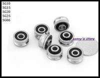 5pcslot sg10 sg15 sg20 sg25 sg66 u groove bearing steel pulley ball bearings track guide roller bearing brand new