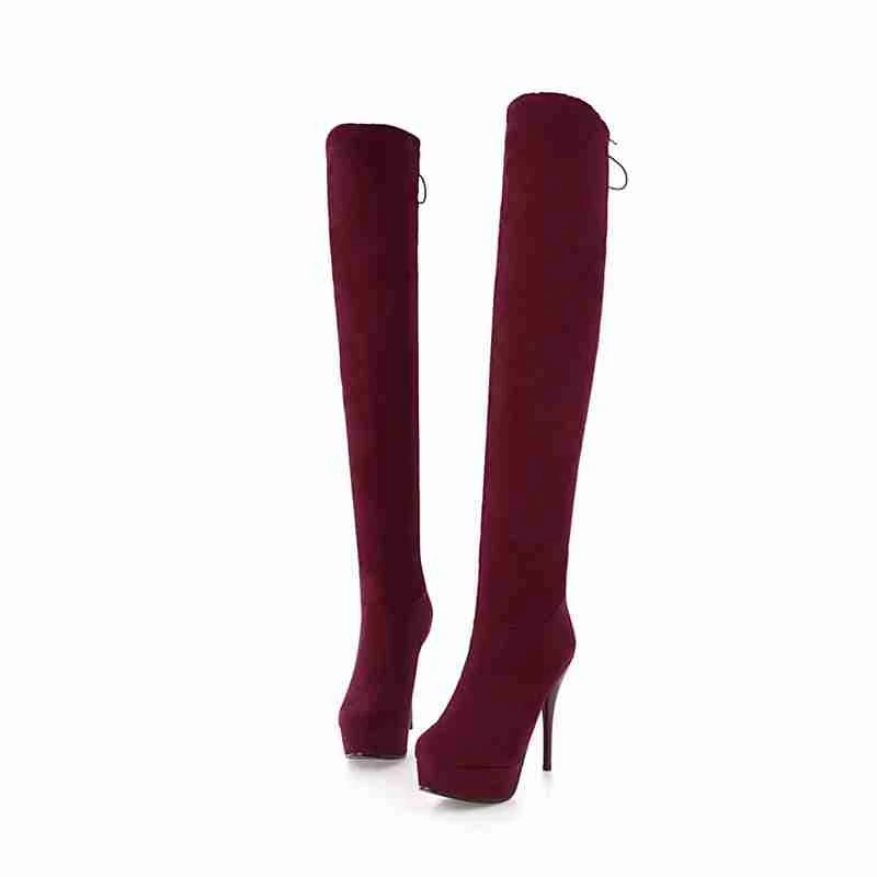 Большие Size34-43 Новинка 2019 года пикантные женские сапоги черные красные осенние до