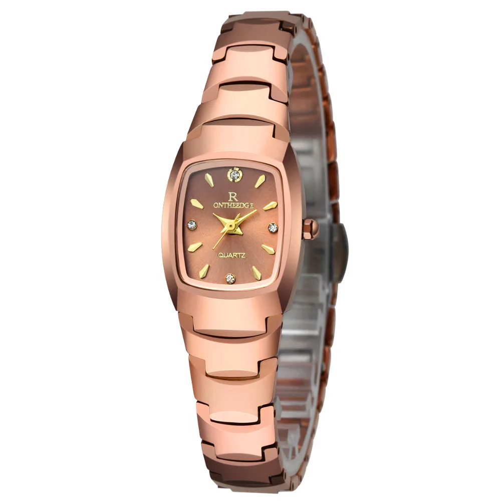 ONTHEEDGE Women Watch Fashion Luxury Ultra Thin Watches Tungsten Steel Diamond Ladies Quartz Rhinestone Waterproof | Наручные часы