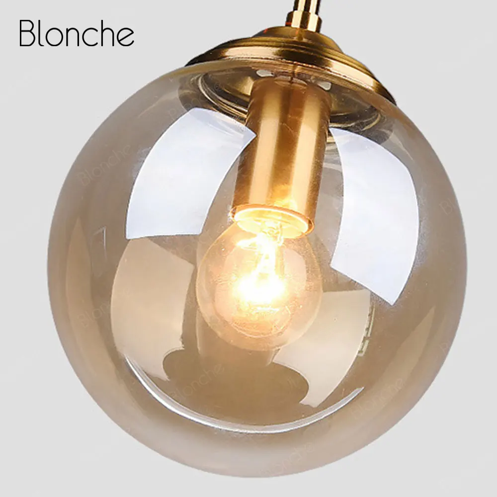 Nórdica lámparas colgantes con bolas de cristal oro moderno lámpara para colgar casa decoración de Loft luz accesorios para café comedor cocina dormitorio lámpara