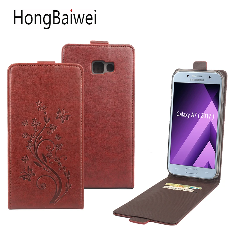 Роскошный кожаный флип чехол для Samsung Galaxy A7 A3 A5 2017 A9 A8 подставка держатель кошелек