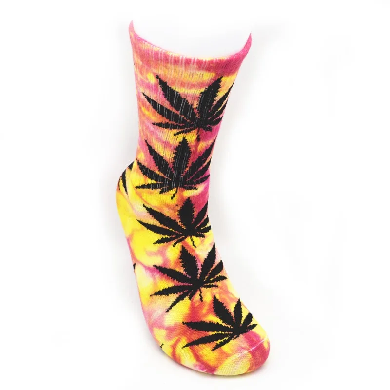 Tie die -orange 1 пара носков Plantlife носки WU Tang weed Носки CHEECH& CHONG leaf хлопковые носки мужские/женские уличные носки мужские и женские носки унисекс - Цвет: Tie die -orange