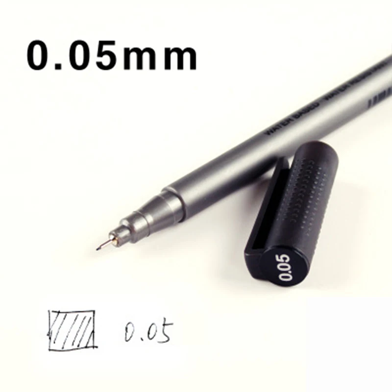 0.05mm 1 шт., фирменные ручки с крючками, перманентные ручки, маркеры для рисования, для рисования, краски, ручки для рисования, для студентов, школьные товары для рукоделия, 9 размеров - Цвет: 0.05mm