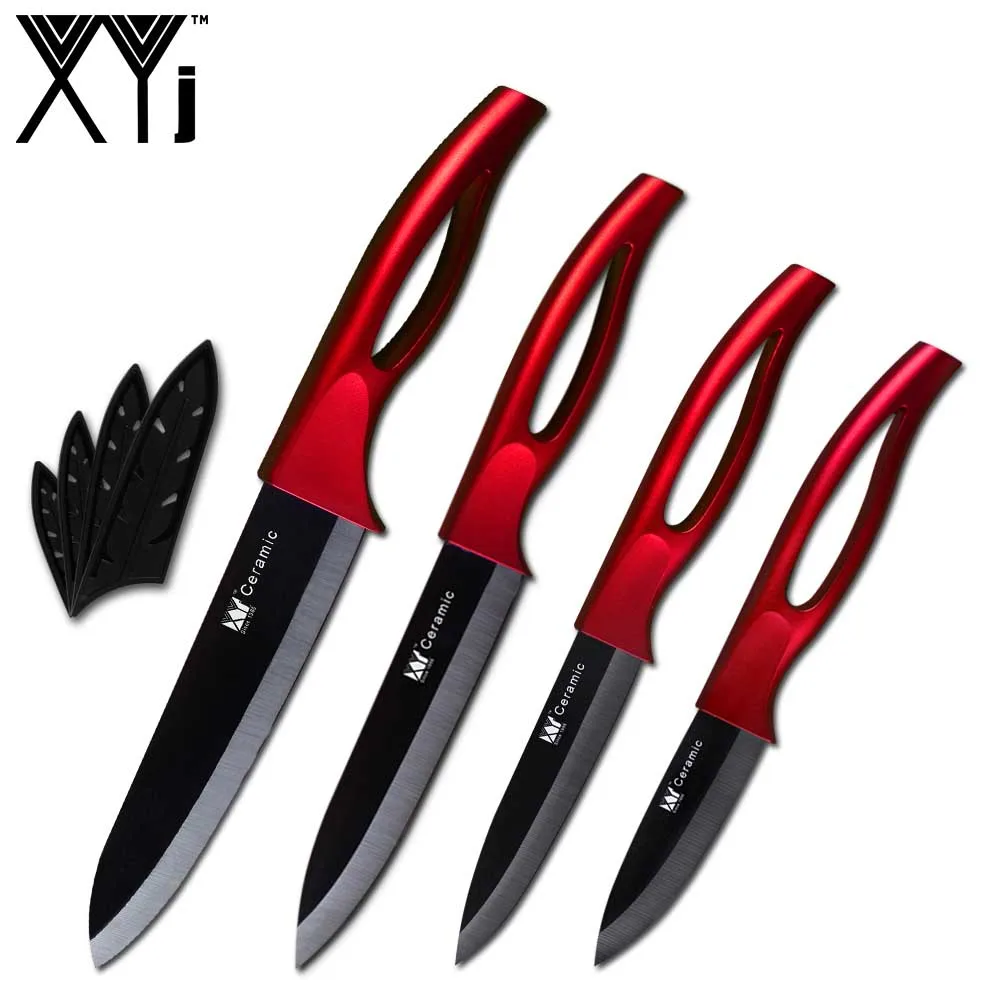 Black Blade XYj керамический нож 3 ''4'' 5 ''6'' дюймов, кухонный нож, белые и черные лезвия, ножи, нож для очистки фруктов, универсальный нож, инструмент для приготовления пищи - Цвет: Black Blade