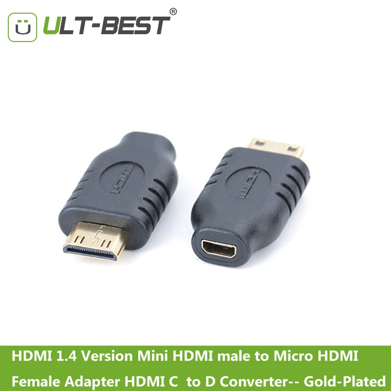 

ULT-BEST Mini HDMI Male to Micro HDMI Female Adapter HDMI Type C to D Converter for Tablet Camera
