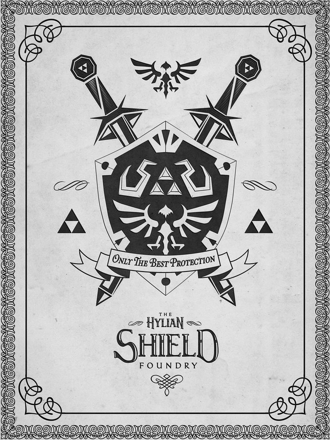 Hylian Shield легенда о Зельде видео игра постер ретро холст живопись сделай сам