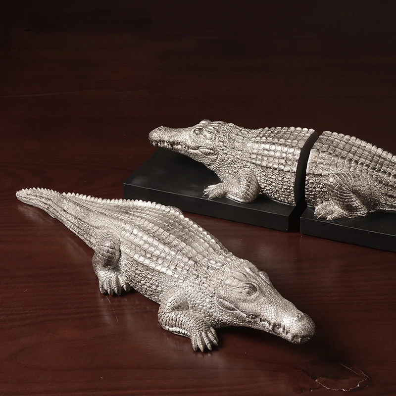 

Decorative Crocodile Bookends Sculpture Animal Figurine Bookshelf Office Shelf Desk Office Decoration Birthday Gift