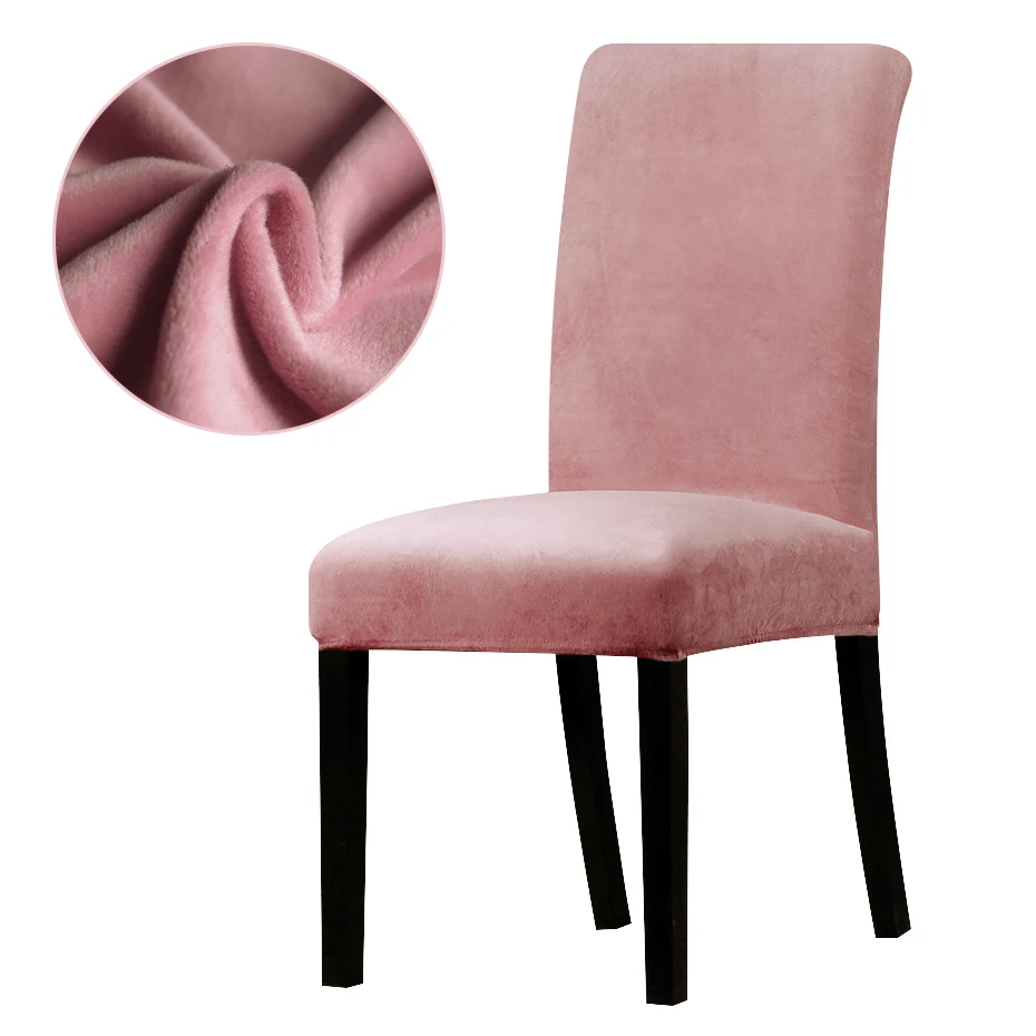 Velvet fabric Chair Cover Washable Removable Big Elastic Seat Arm Covers Slipcovers Stretch Chair Covers For Banquet Office - Цвет: Plum