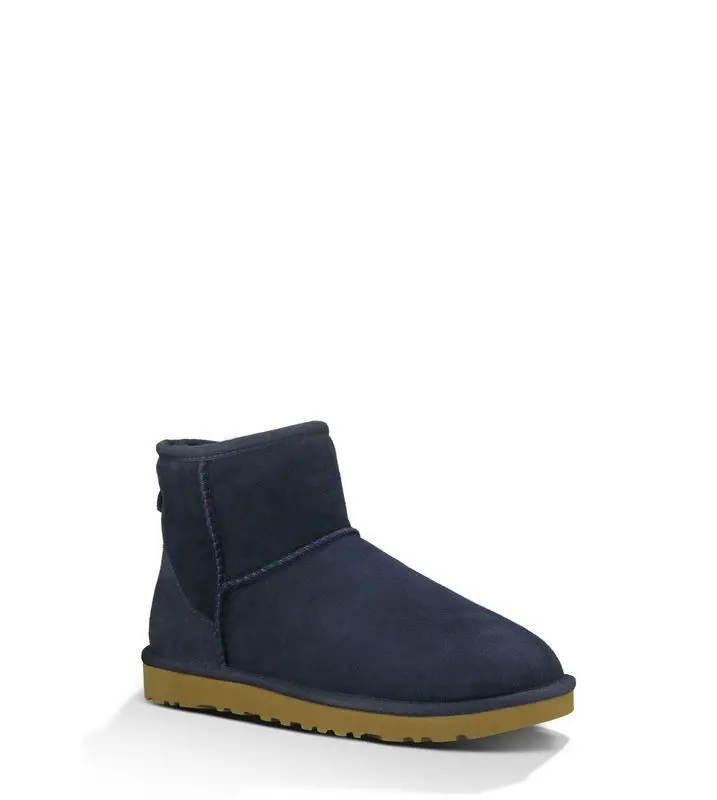 Navy Blue DAGNINO/зимняя женская обувь из натуральной кожи на меху, Брендовые ботильоны из австралийской овчины, теплые женские зимние ботинки с добавлением шерсти - Цвет: Navy Blue