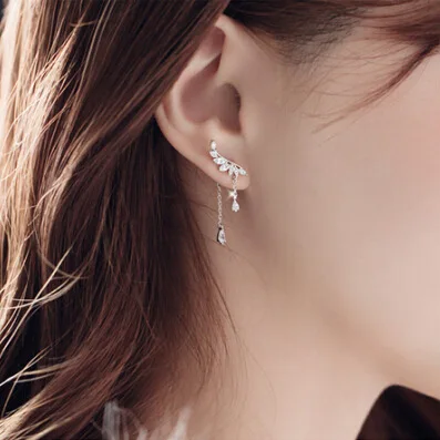 Женские серьги гвоздики из серебра 925 пробы с кристаллами|crystal stud earrings|fashion earringsstud