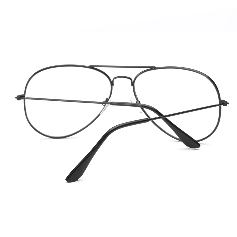 Мода Пилот очки кадр равнине Для женщин мужчин Винтаж абсолютно ясно Nerd сплава