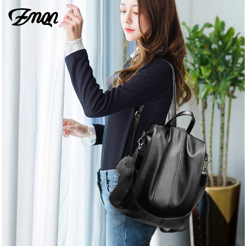 

ZMQN Backpack Bag For Women 2020 School Bag Ladies Anti Theft Backpack For Teenage Girl Vintage Leather Rucksack Bagpack Bookbag