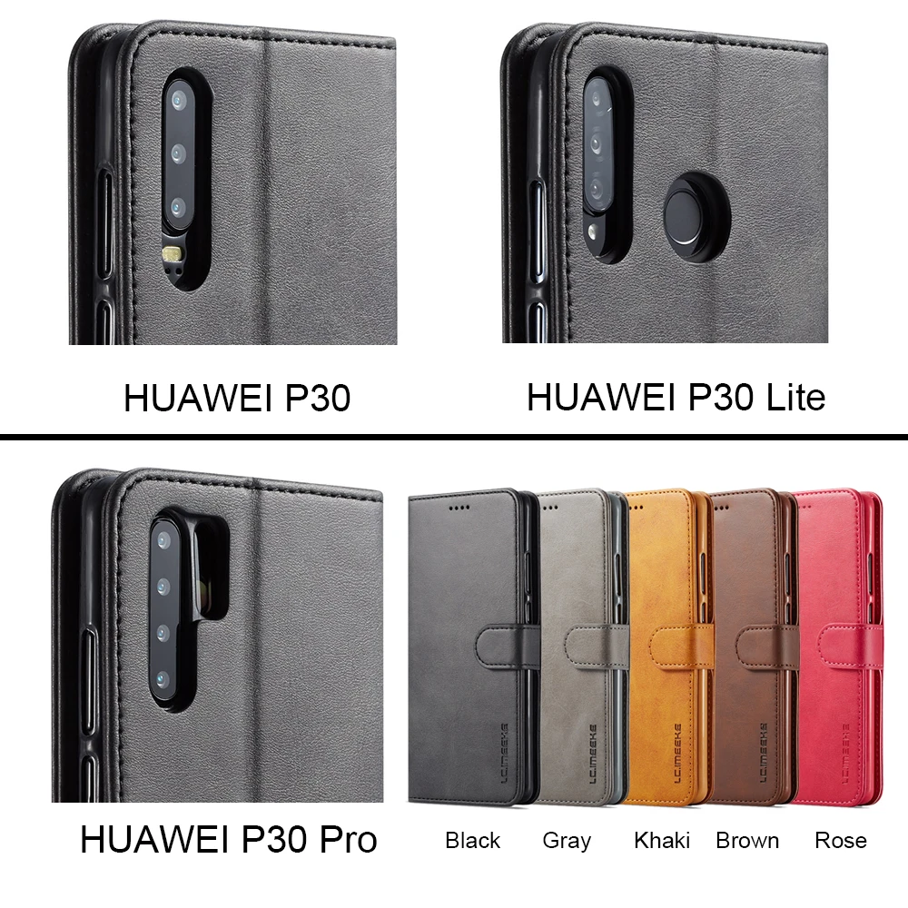 Роскошный кожаный флип-чехол для HUAWEI P30 Pro Lite с подставкой и отделением карт