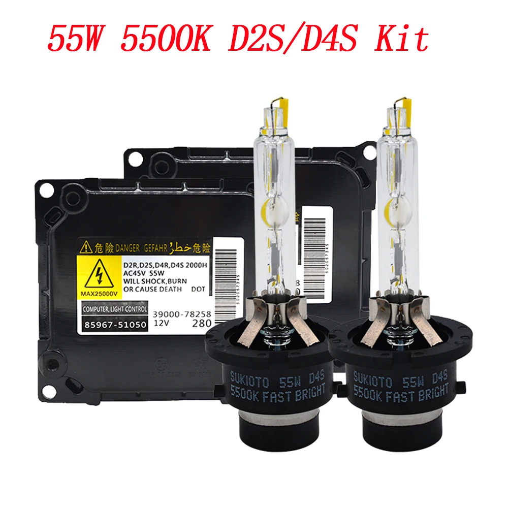 Оригинальные 55 Вт лампы HID комплект D2S D4S OEM DDLT003 85967-51050 55 Вт лампы HID балласт Быстрый Яркий 5500K Лампы D2S D4S HID набор ламп