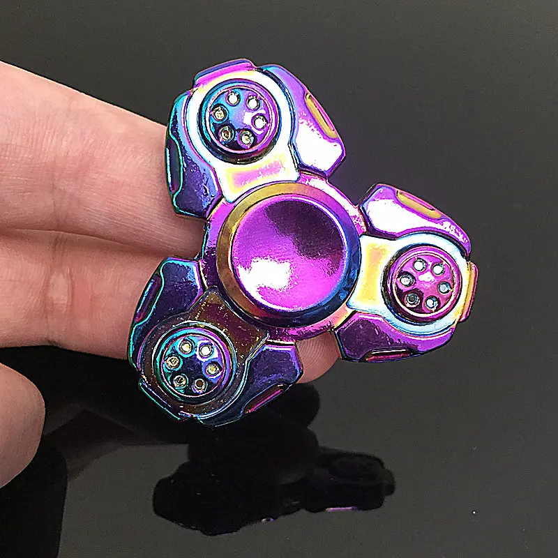 Треугольные русский ветер Непоседа Spinner Металлический Радужный Дракон палец