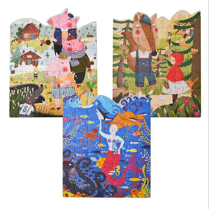 63 шт. Дети Puzzle образования Игрушечные лошадки Андерсен сказки дерево