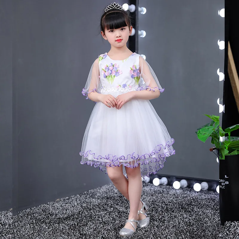 2018 детское платье принцессы Детские Летняя Одежда для девочек Дети цветок