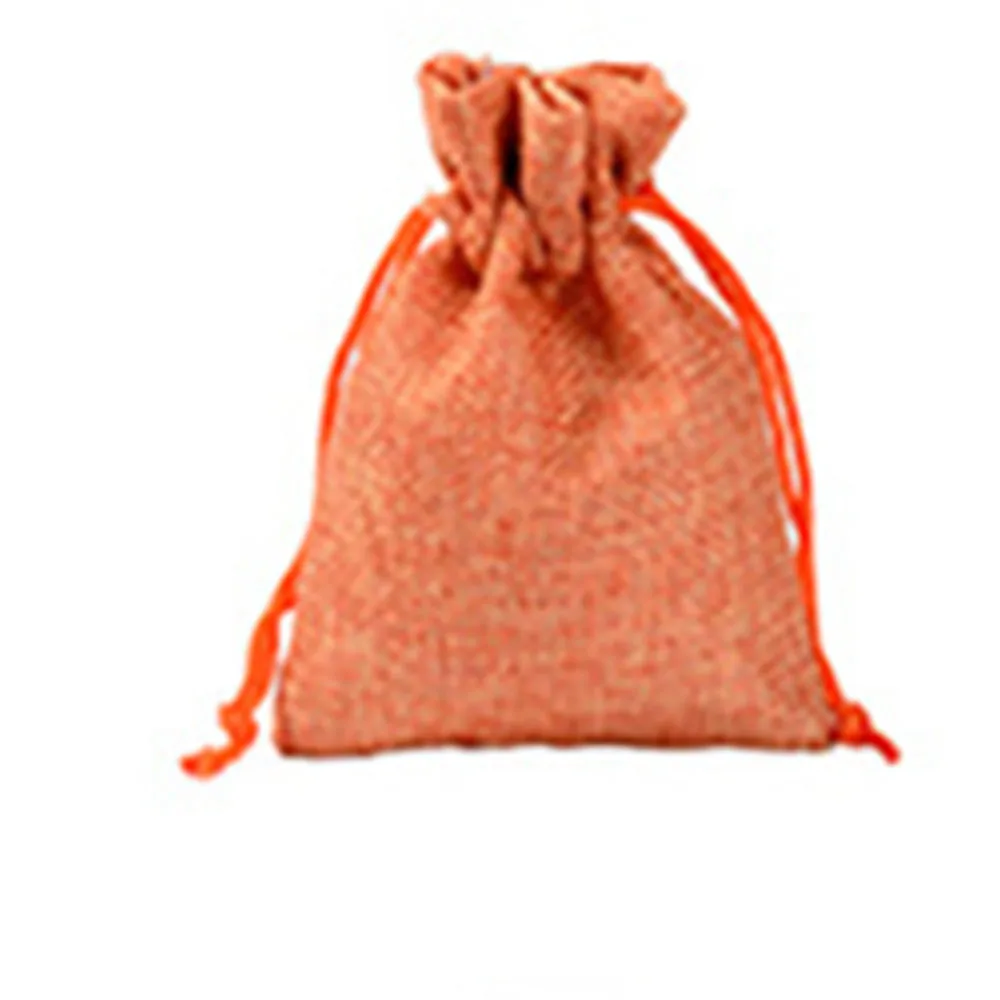 orange 1Pcs Shopping Bag Colorful Imitation linen Storage Package Bags Drawstring Bag Travel Women Cloth Bag Gift Pouch - Цвет: orange