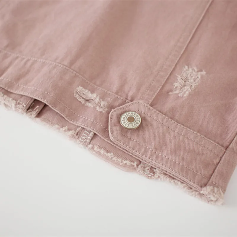 DFXD High Quality 2018 New Children Girls Autumn Long Sleeve Outwear Korean Kids Pink/White Ripped Jacket Toddler Cardigan Coats | Детская