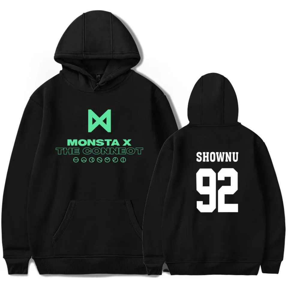 

2019 новые модные толстовки с капюшоном, свитшоты для монста х Kpop вентиляторы одежда с длинным рукавом пуловер, флисовая Толстовка спортивный...