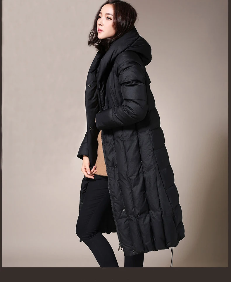 Женский Длинный Зимний пуховик Свободный теплый зимний большого размера яркая