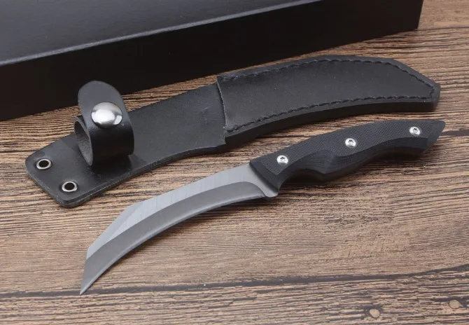 Серповидный нож D2 60 HRC karambit охотничий для кемпинга выживания с фиксированным