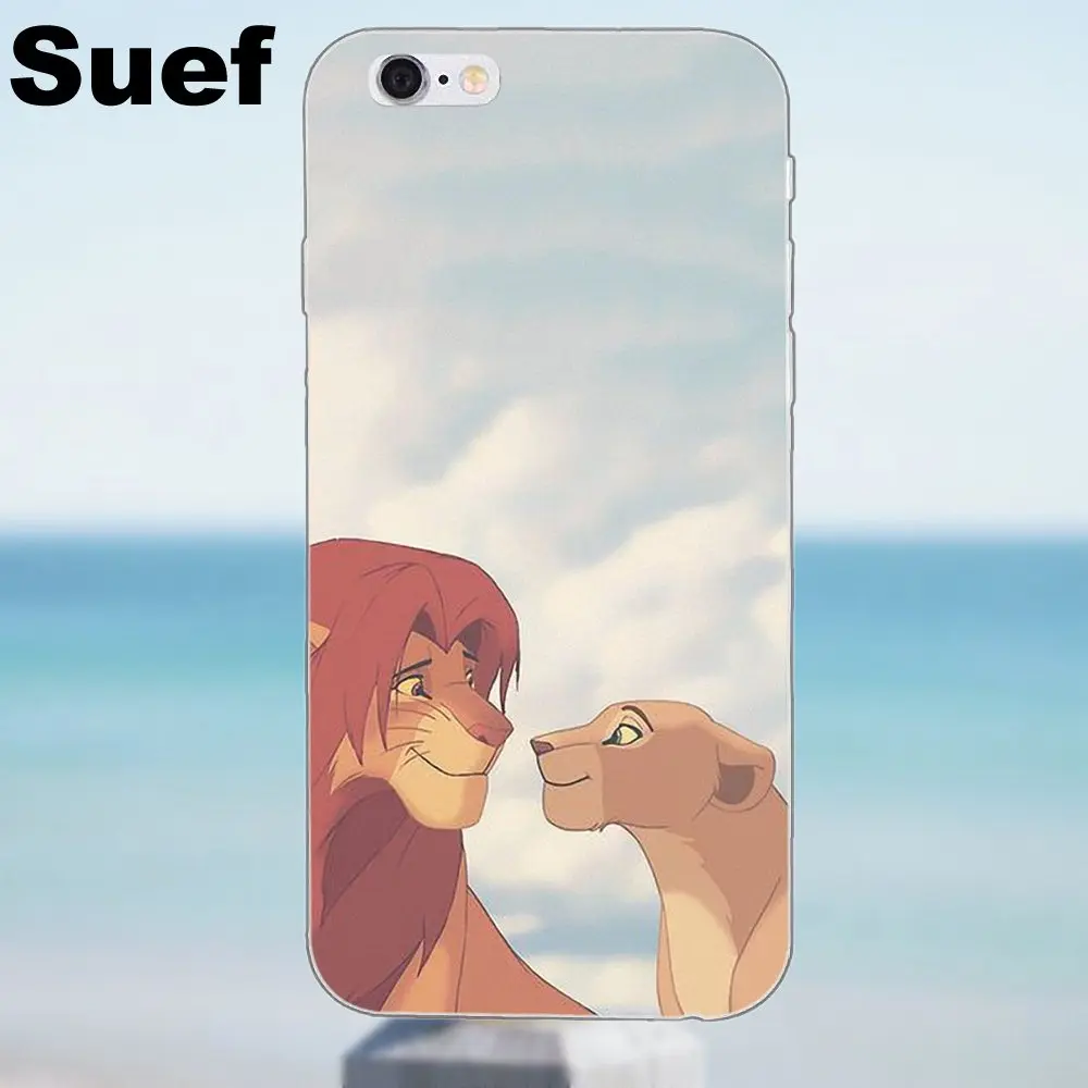 Suef лев Король Симба и Нала любовник для iPhone X 4 4S 5 5S 5C SE 6 6S 7 8 Plus Samsung Galaxy A3 A5 J1 J3 J5 J7 2016
