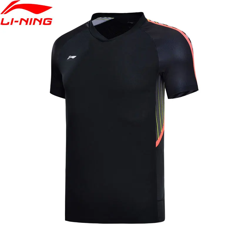 Мужские футболки для бадминтона Li Ning футболка из 100% полиэстера с дышащей