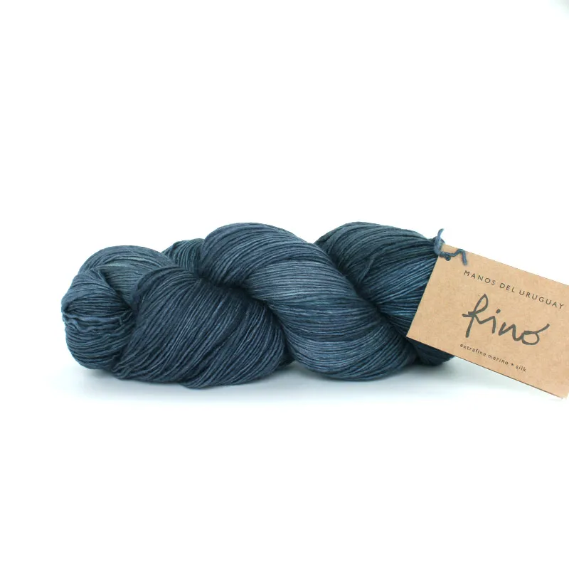 402 Inkwell 1 шт. Manos Fino 70% экстрафиновая мериносовая шерсть 30% шелк смешанная пряжа ручная окрашенная пряжа из Парижа - Цвет: 402 Inkwell