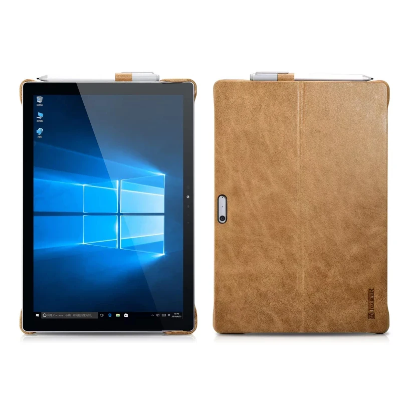 Icarer простой стильный чехол накладка из натуральной кожи для Surface Pro 4 5 6 7 8 Ретро
