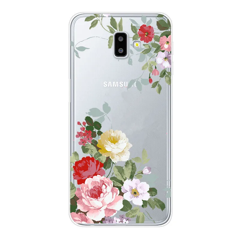 Чехол для samsung Galaxy J6 Plus, чехол для samsung Galaxy J6 Prime J6Plus, чехлы в стиле ретро с цветами, прозрачный мягкий силиконовый чехол - Цвет: G