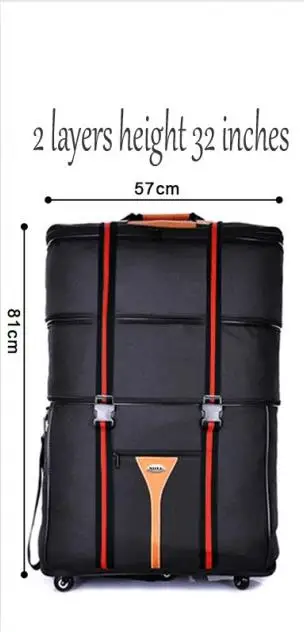 32inch 32/36 дюймов, большая вместительность, ткань Оксфорд на ролликах для за границу для изучения и двигаться, чтобы двигаться складной чемодан на колесах для путешествий сумка - Цвет: 32inch
