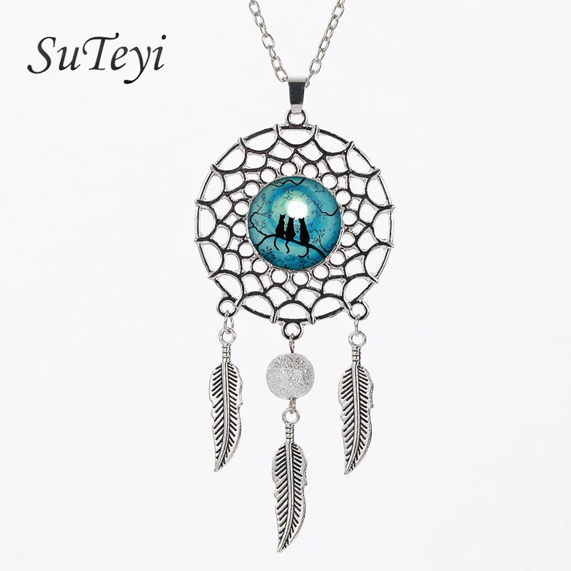 SUTEYI модные в стиле Ловец снов Ожерелье винтажном на Хэллоуин ювелирные изделия
