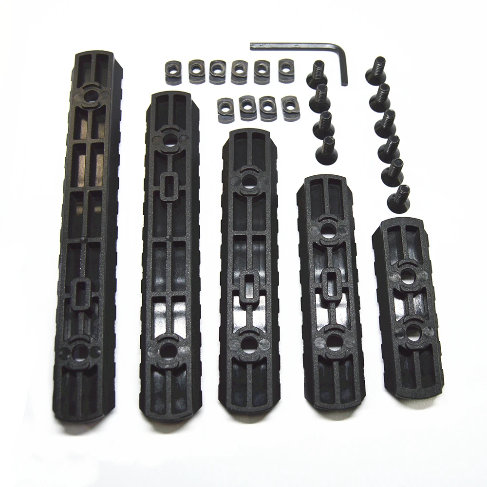 FIRECLUB Тактический 4 шт./компл. Airsoft M-LOK ручной единый набор; на тонком каблуке; Низкопрофильная защита для рук для M-LOK MLOK Железнодорожный Обложка BK
