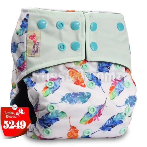 [Littles&Bloomz] бамбуковый уголь Моющиеся Многоразовые тканевые подгузники детские подгузники с карманами многоразовые подгузники - Цвет: 5249