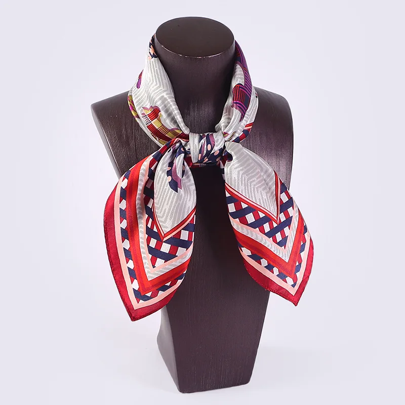 Шарф Бандана с принтом лошади шарфы и накидки из 100% чистого шелка|square silk scarves|pure