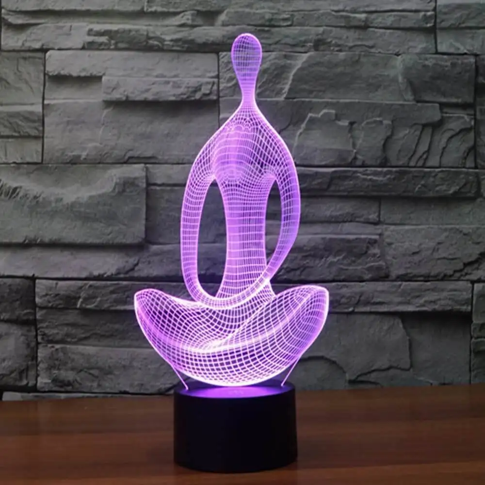 3D ночник сна Оптические иллюзии настольная лампа 7 цветов изменить сенсорная